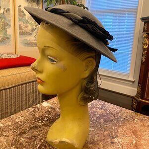 1960s Braided Grey Felt Hat